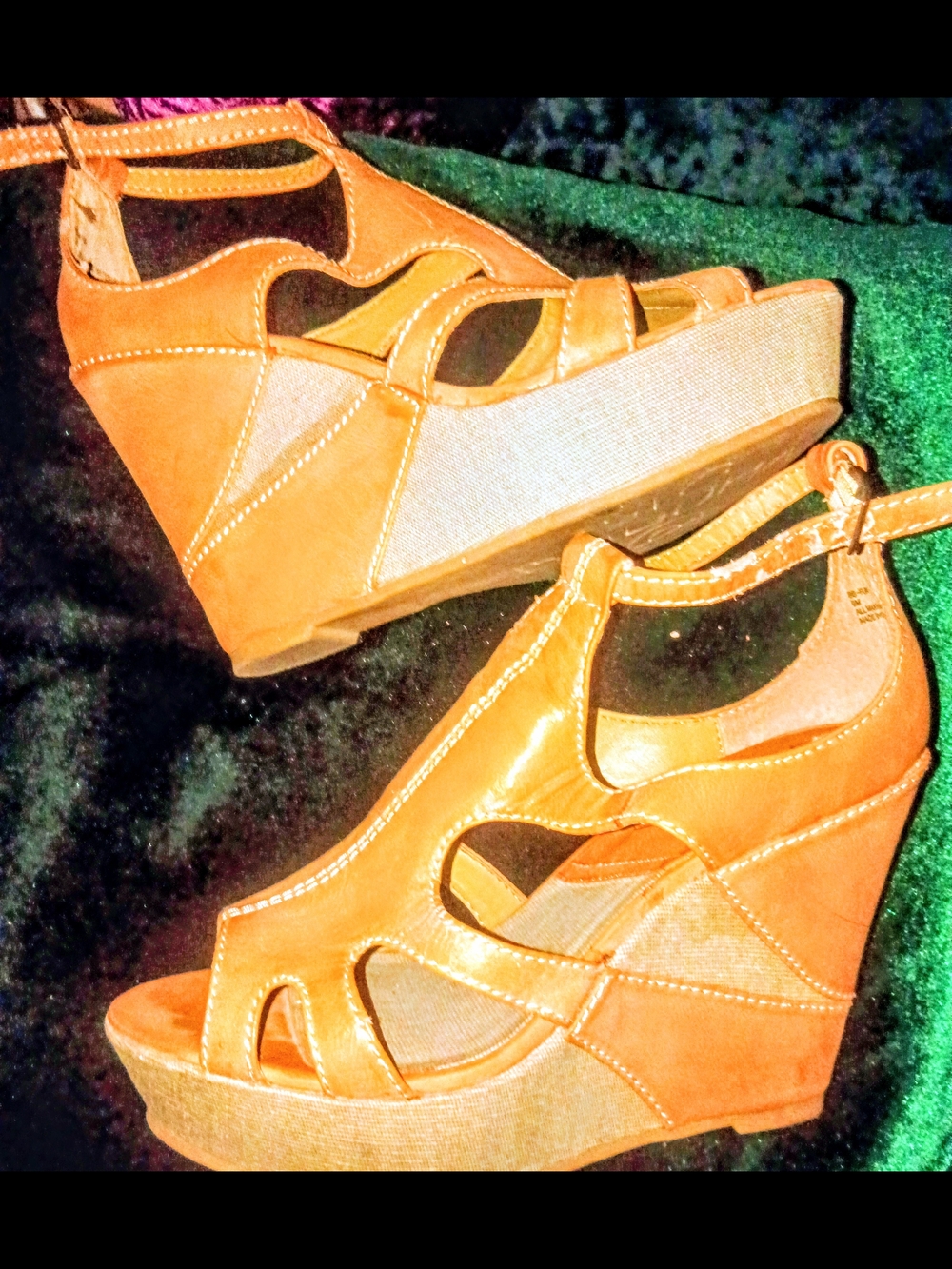 Big Buddha Tan Wedge Sandals with Ankle Strap